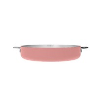 LA MERVEILLEUSE POELE INOX 24CM COOKUT - GUIMAUVE (rose)