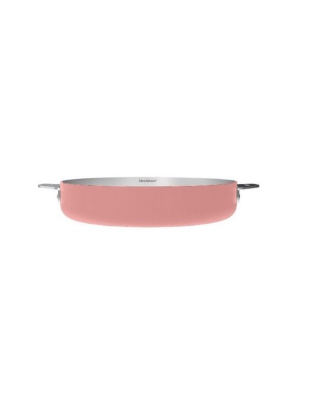 LA MERVEILLEUSE POELE INOX 24CM COOKUT - GUIMAUVE (rose)