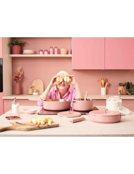 LA MERVEILLEUSE SAUTEUSE INOX 28CM COOKUT -GUIMAUVE (Rose)