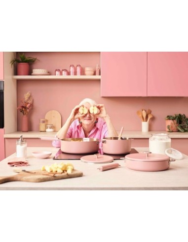 LA MERVEILLEUSE CASSEROLE INOX 20CM COOKUT - GUIMAUVE (rose)
