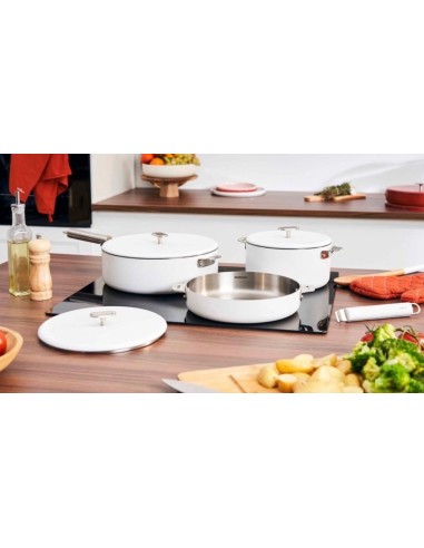 LA MERVEILLEUSE POELE INOX 24CM COOKUT- POLAIRE (blanche)