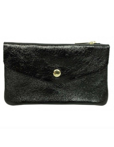 Portefeuille cuir vachette métallisé