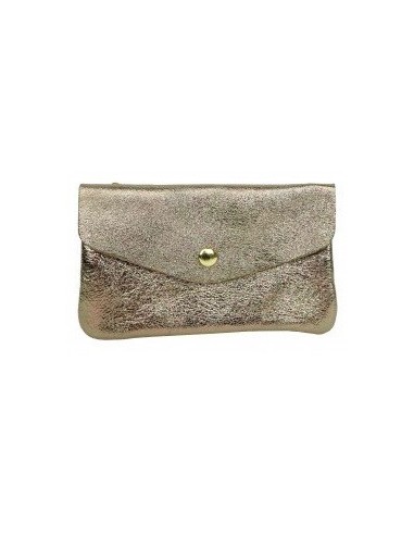 Portefeuille cuir vachette métallisé