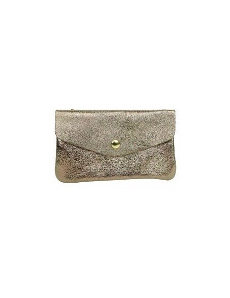 Portefeuille cuir vachette métallisé