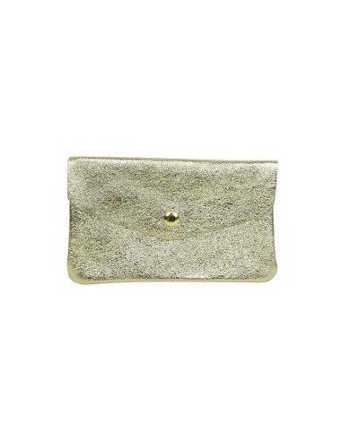 Portefeuille cuir vachette métallisé