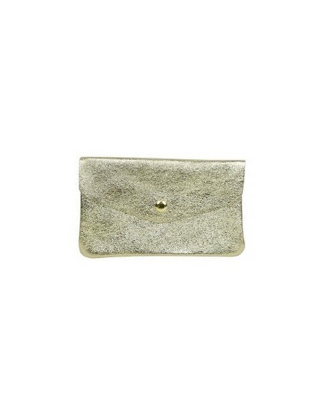 Portefeuille cuir vachette métallisé