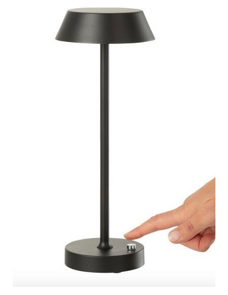 Lampe tactile et nomade NOÉ Métal Noir (12x12x31.5cm)
