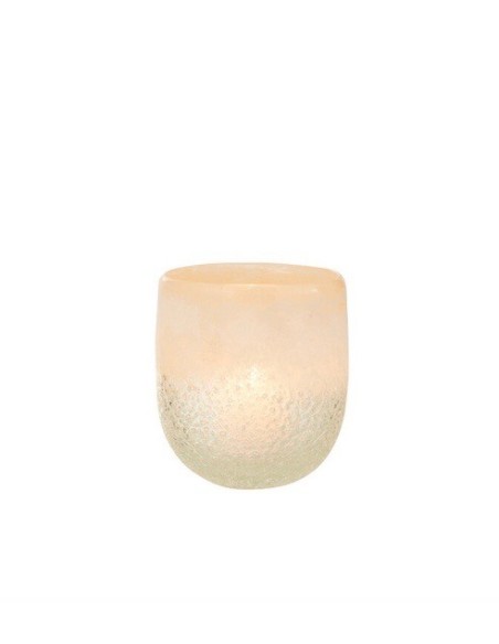 Photophore Verre Beige L (13.5x13.5x14cm)