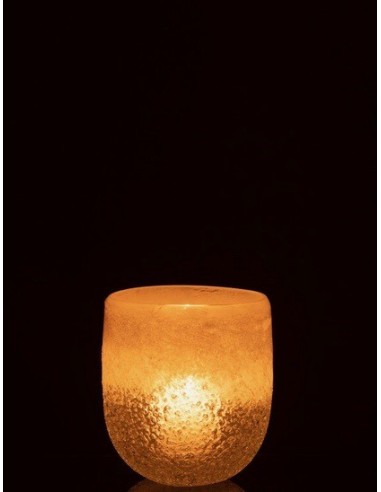 Photophore Verre Beige L (13.5x13.5x14cm)