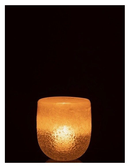 Photophore Verre Beige L (13.5x13.5x14cm)