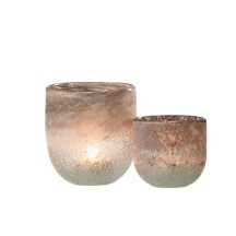 Photophore SCAVO VERRE GRIS L (12.5x12.5x15cm) 2