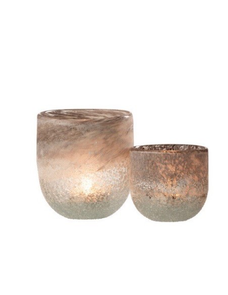 Photophore SCAVO VERRE GRIS L (12.5x12.5x15cm)