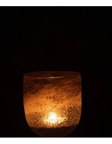 Photophore SCAVO VERRE GRIS L (12.5x12.5x15cm)
