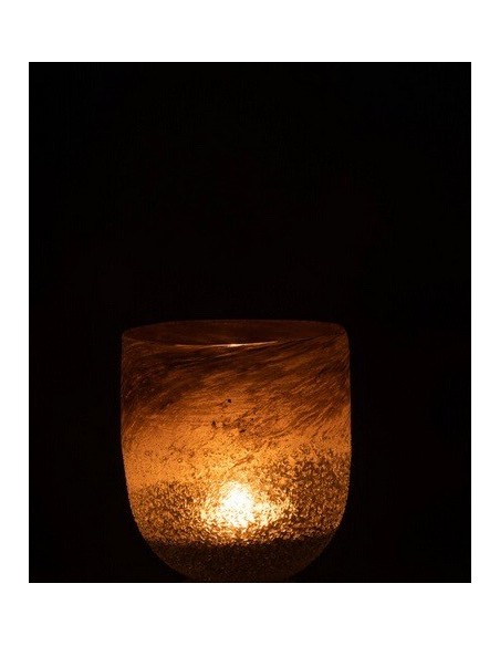 Photophore SCAVO VERRE GRIS L (12.5x12.5x15cm)