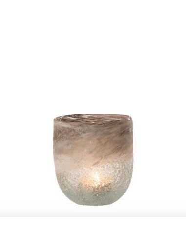 Photophore SCAVO VERRE GRIS L (12.5x12.5x15cm)