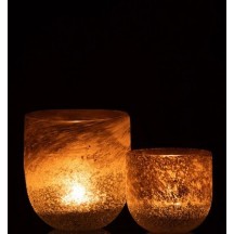 Photophore SCAVO VERRE GRIS S (11x11x9.5cm) 2