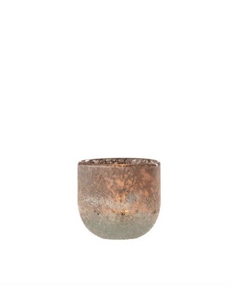 Photophore SCAVO VERRE GRIS S (11x11x9.5cm)