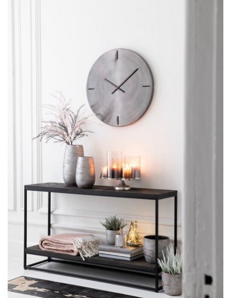 Horloge ronde Métal Gris foncé S (50.5x50.5x4cm)