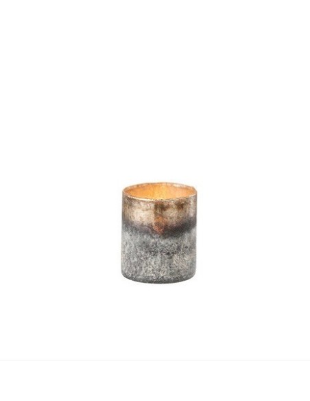 Photophore ANTIQUE verre BLEU/GRIS  (7x7x8cm)