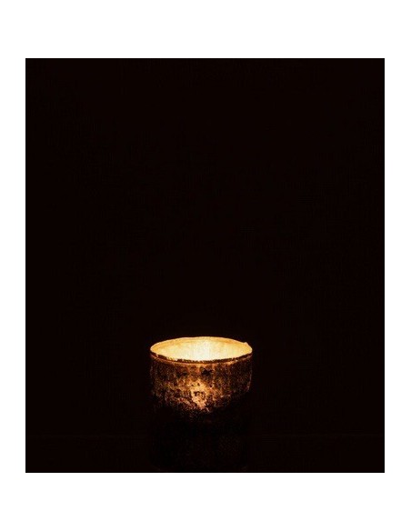 Photophore ANTIQUE verre BLEU/GRIS  (7x7x8cm)
