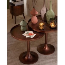 Set de 2 Tables rondes Aluminium Bronze 2