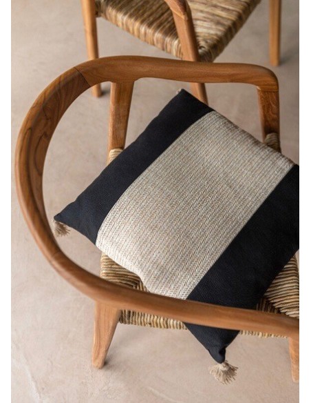 Coussin tissage polyester Noir 45 cm X 45 cm