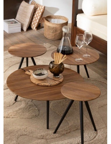 TABLES RONDES en TECK Recyclé différents formats