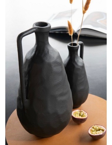 VASE GOA ALUMINIUM NOIR L