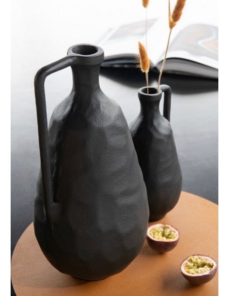 VASE GOA ALUMINIUM NOIR L