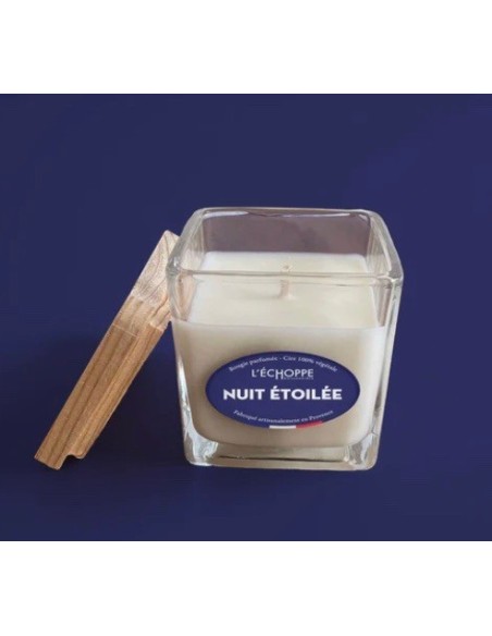 Bougie naturelle carrée 85g Nuit étoilée