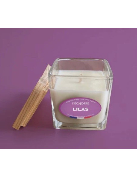 Bougie naturelle carrée 85g Lilas
