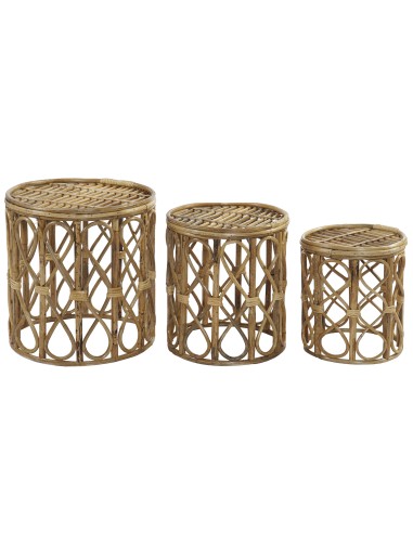 Set de 3 Tables auxiliaires Osier