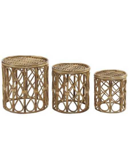 Set de 3 Tables auxiliaires Osier