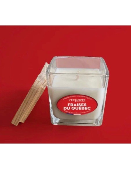 Bougie naturelle carrée 85g Fraises du Quebec