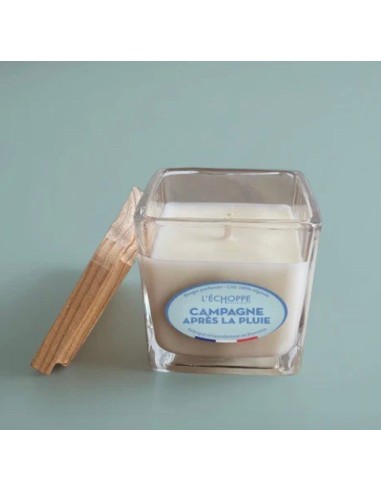 Bougie naturelle carrée 85g Campagne après la pluie
