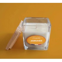 Bougie naturelle carrée 85g Agrumes
