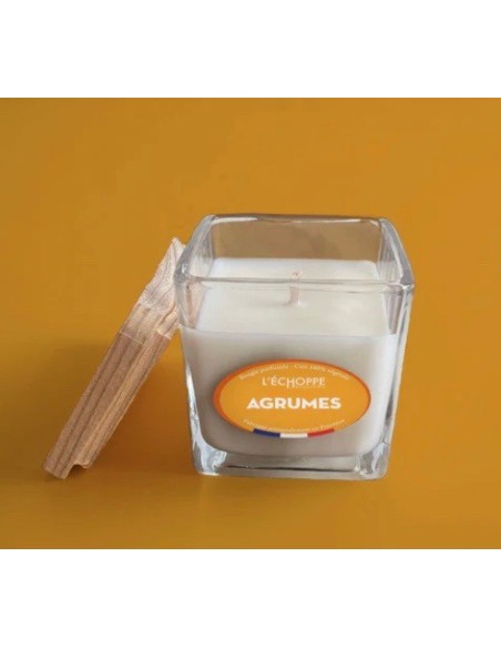Bougie naturelle carrée 85g Agrumes
