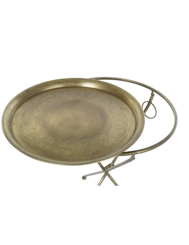 TABLE AUXILIAIRE LAITON DORÉ 47,5cm diamètre