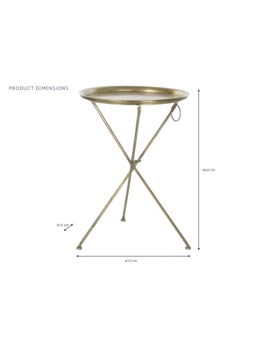 TABLE AUXILIAIRE LAITON DORÉ 47,5cm diamètre