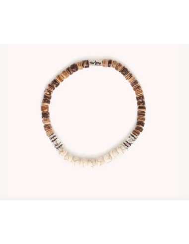 Bracelet Homme ROCOCO extensible howlite blanche de la marque Nature