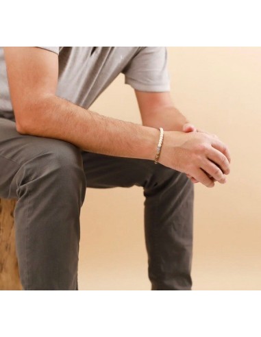 Bracelet Homme ROCOCO extensible howlite blanche de la marque Nature