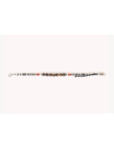 Bracelet homme SAUVAGE ajustable gris et marron-Marque Nature Bijoux