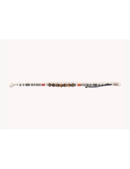 Bracelet homme SAUVAGE ajustable gris et marron-Marque Nature Bijoux