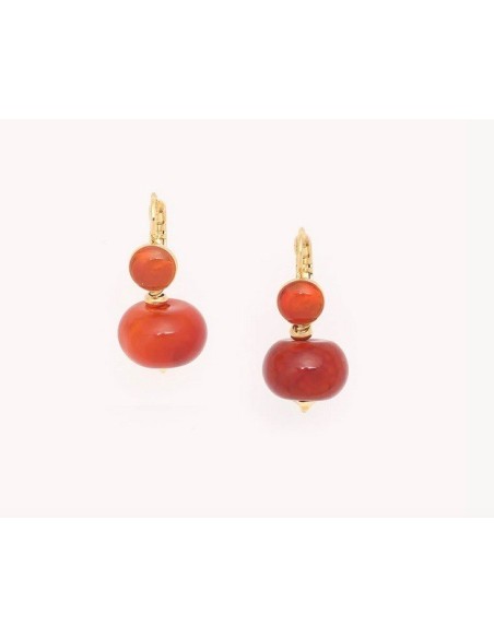 Boucles d'oreilles PEBBLES dormeuses Agathe feu de la Marque NATURE Bijoux