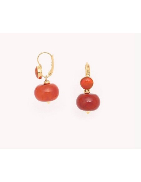 Boucles d'oreilles PEBBLES dormeuses Agathe feu de la Marque NATURE Bijoux