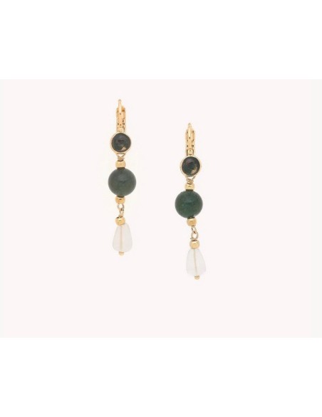 Boucles d'oreilles DRIZZLING dormeuses gouttes Christal de roche de la Marque Nature Bijoux