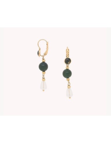 Boucles d'oreilles DRIZZLING dormeuses gouttes Christal de roche de la Marque Nature Bijoux
