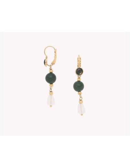 Boucles d'oreilles DRIZZLING dormeuses gouttes Christal de roche de la Marque Nature Bijoux