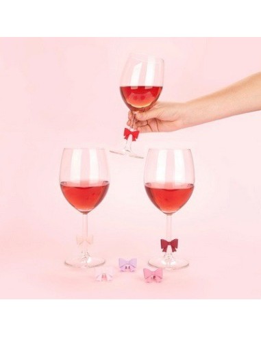 Marque-verres Coquette (lot de 6) couleurs assorties