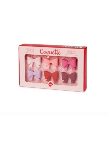 Marque-verres Coquette (lot de 6) couleurs assorties
